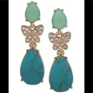 Lonna & Lilly newGold Tone Pave Butterfly Earrings